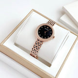 Emporio Armani Rosa Quartz Mother of Pearl Black Dial Rose Gold Steel Strap Watch For Women - AR11372 Buy Now By Emporio Armani