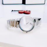 Movado Edge Silver Dial Silver Steel Strap Watch for Women - 3680012 Buy Now By Movado