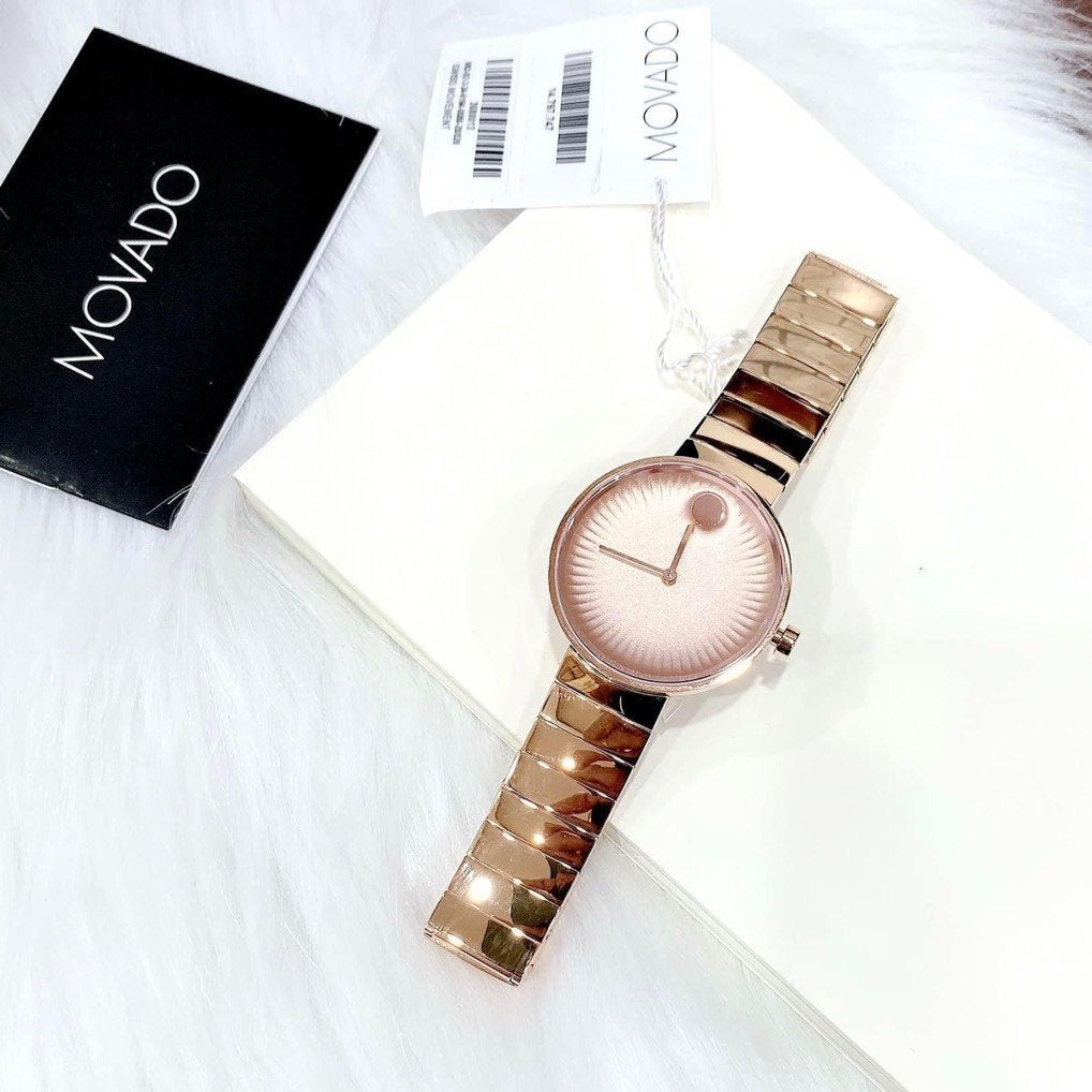 Movado Edge Rose Gold Dial Rose Gold Steel Strap Watch for Women - 3680013 Buy Now By Movado
