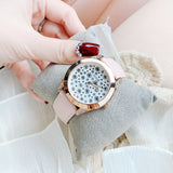 Guess Wonderlust Beige Dial Pink Leather Strap Watch for Women - W1065L1 Buy Now By Guess