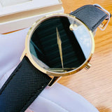 Movado Museum Classic Quartz Black Dial Black Leather Strap Watch for Men - 0607195 Buy Now By Movado