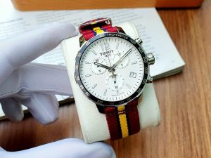 Tissot Quickster Chronograph NBA Miami Heat Edition White Dial Two Tone NATO Strap Watch for Men - T095.417.17.037.08 Buy Now By Tissot