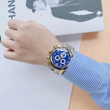 Versace V-Ray Chronograph Quartz Blue Dial Two Tone Steel Strap Watch For Men - VE2I01021 Buy Now By Versace