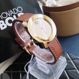 Movado Bold Gold Dial Brown Leather Strap Watch for Women - 3600437 Buy Now By Movado