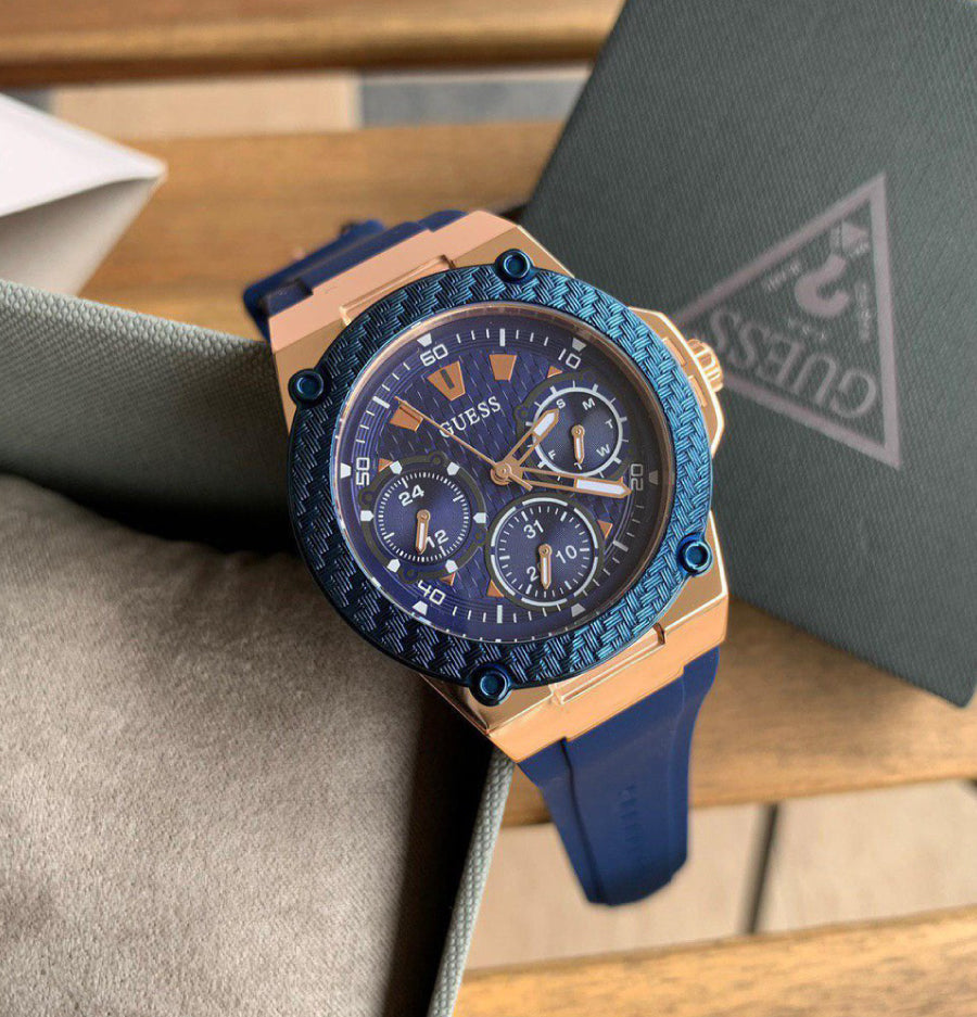 Guess Zena Blue Dial Blue Silicone Strap Watch For Women - W1094L2 Buy Now By Guess