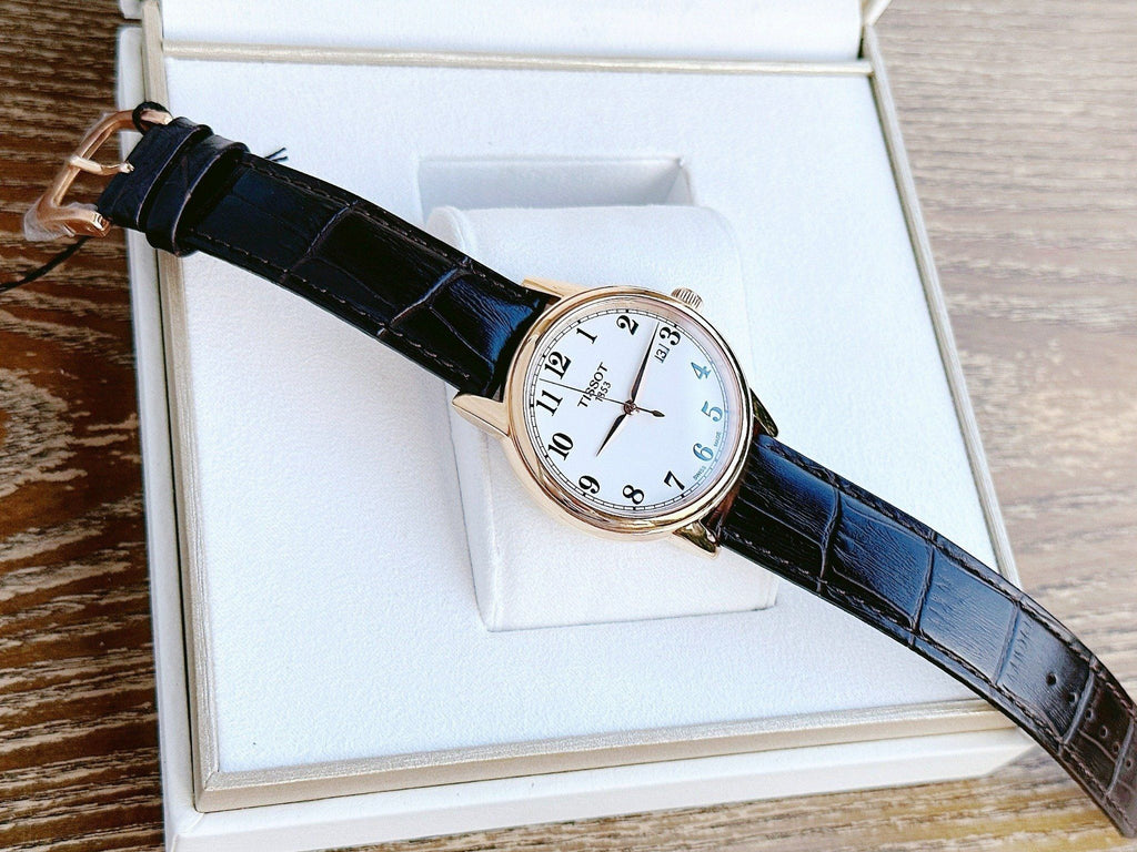 Tissot T Classic Carson Quartz White Dial Brown Leather Strap Watch for Men - T085.410.36.012.00 Buy Now By Tissot