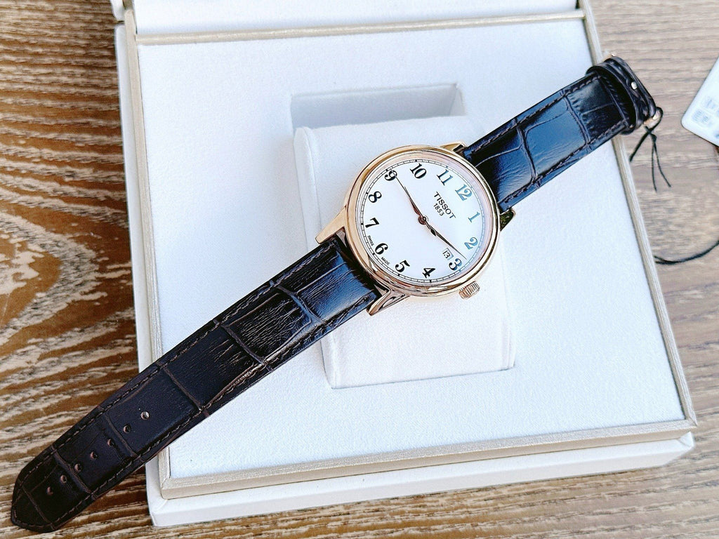 Tissot T Classic Carson Quartz White Dial Brown Leather Strap Watch for Men - T085.410.36.012.00 Buy Now By Tissot