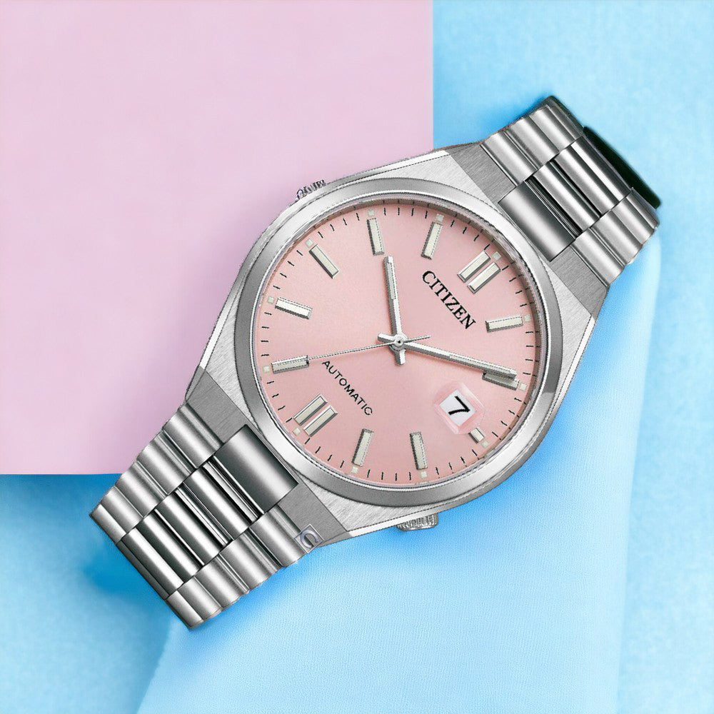 Citizen x Pantone Automatic Dreamy Pink Dial Silver Steel Strap Watch For Men - NJ0158-89X Buy Now By Citizen