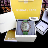 Michael Kors Mini Pilot Chronograph Green Dial Green Silicone Strap Watch For Women - MK7421 Buy Now By Michael Kors