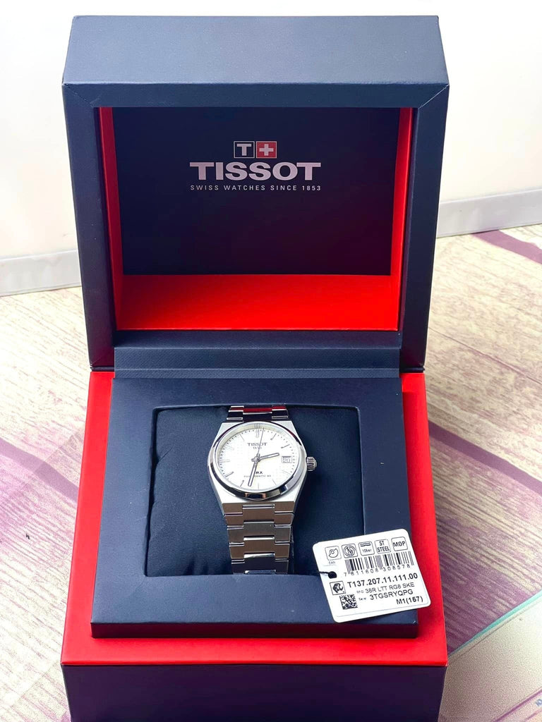Tissot PRX Powermatic 80 White Dial Silver Steel Strap Watch for Men - T137.207.11.111.00