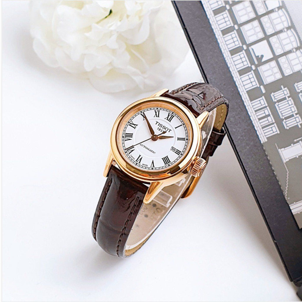 Tissot T Classic Carson White Dial Brown Leather Strap Watch For Women - T085.207.36.013.00 Buy Now By Tissot