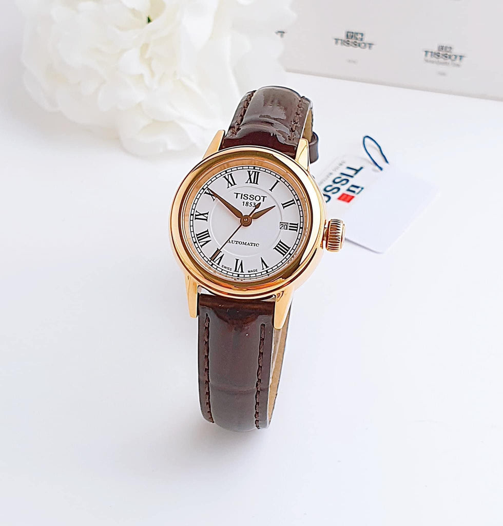 Tissot T Classic Carson White Dial Brown Leather Strap Watch For Women - T085.207.36.013.00