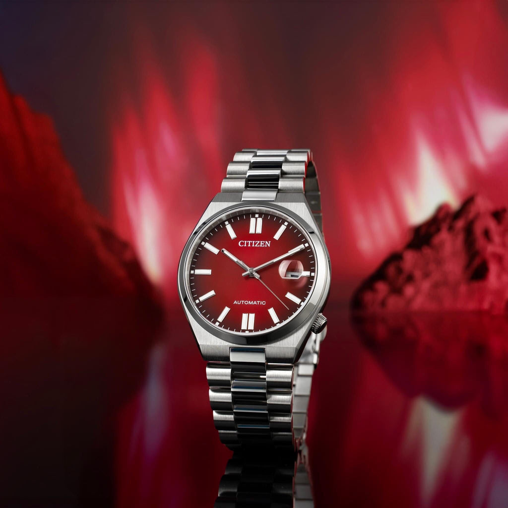 Citizen Tsuyosa Automatic Red Dial Silver Steel Strap Watch For Men - NJ0150-56W Buy Now By Citizen