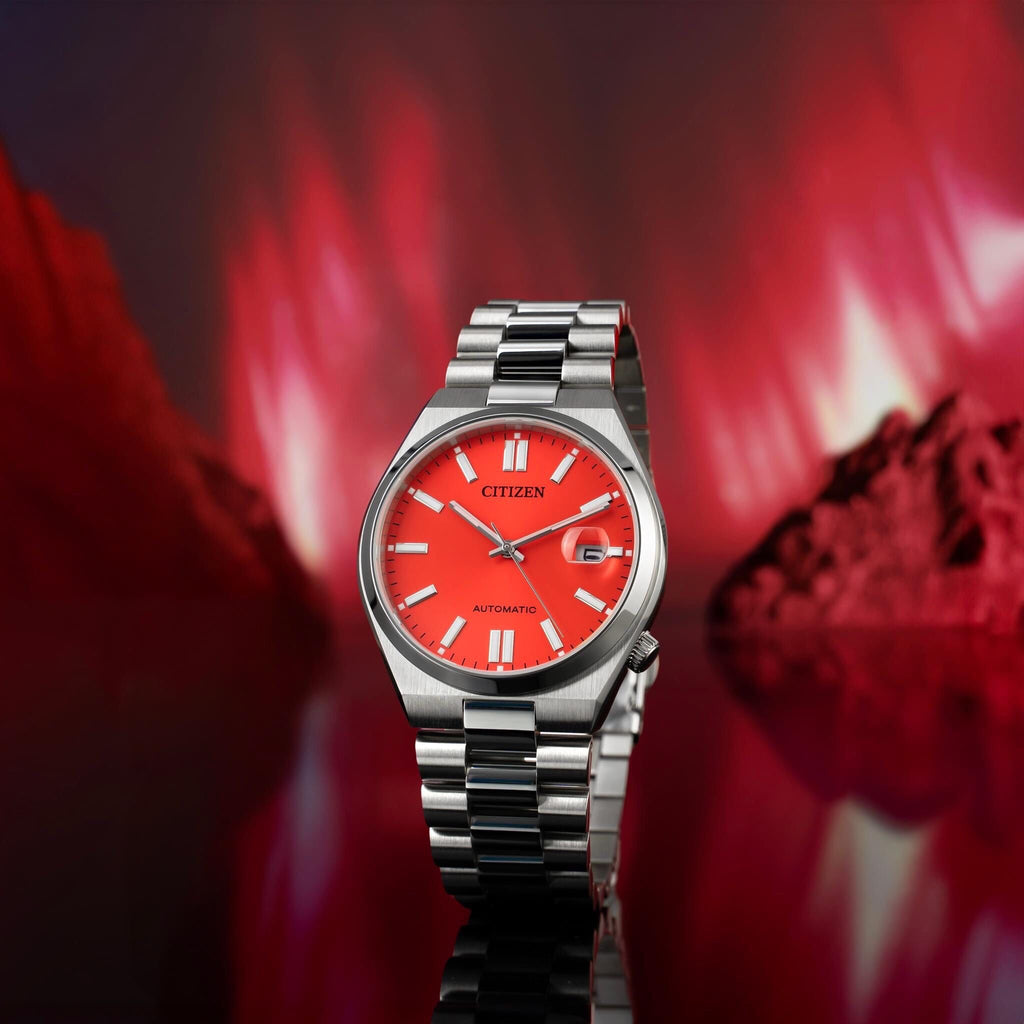 Citizen x Pantone Automatic Blazing Red Dial Silver Steel Strap Watch For Men - NJ0158-89W Buy Now By Citizen