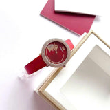 Swarovski Crystal Frost Red Dial Red Leather Strap Watch for Women - 5519226 Buy Now By Swarovski