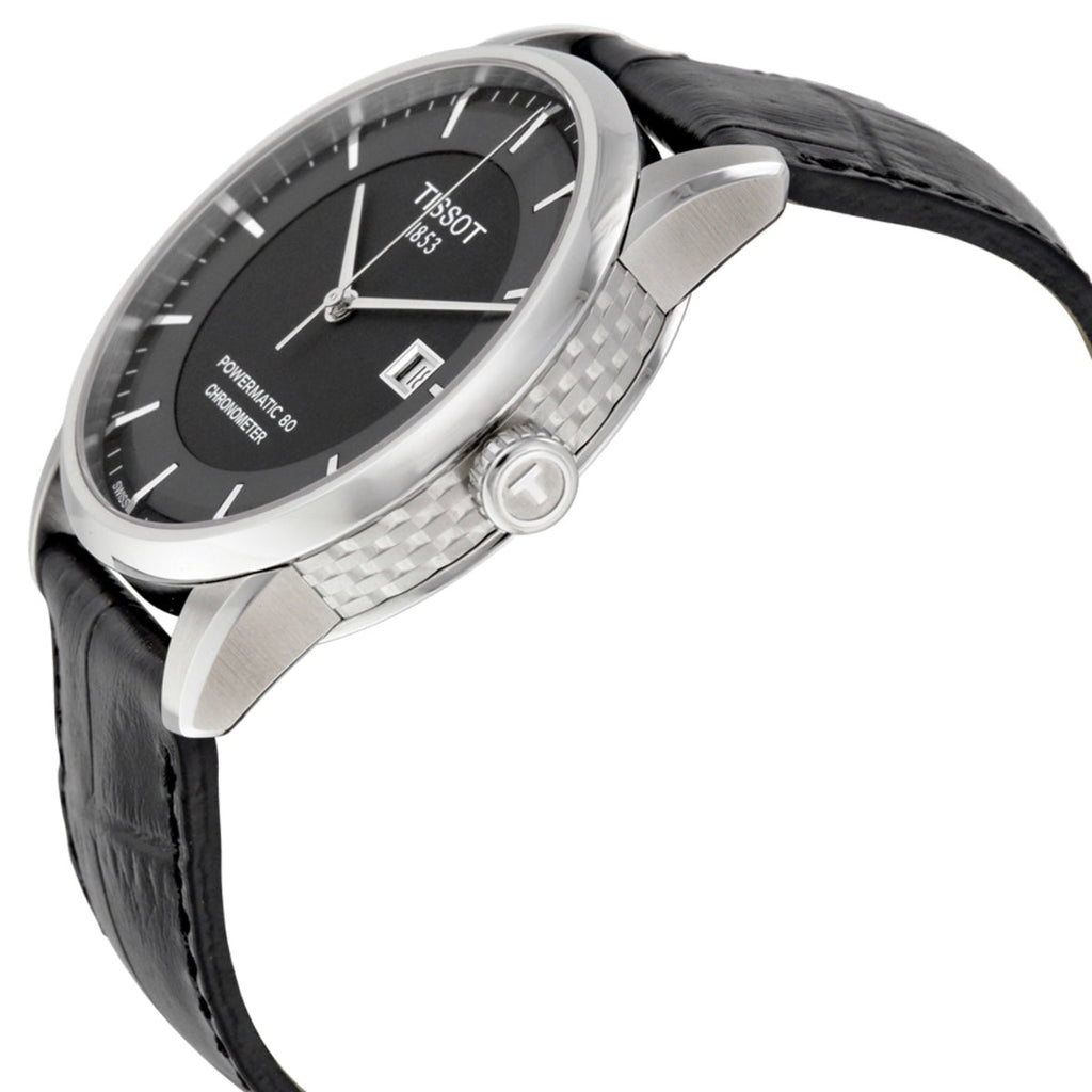 Tissot T Classic Luxury Powermatic 80 Black Dial Black Leather Strap Watch For Men - T086.408.16.051.00 Buy Now By Tissot