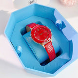 Swarovski Octea Nova Quartz Red Dial Red Leather Strap Watch for Women - 5650002 Buy Now By Swarovski