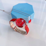 Swarovski Octea Nova Quartz Red Dial Red Leather Strap Watch for Women - 5650002 Buy Now By Swarovski