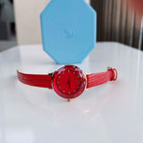 Swarovski Octea Nova Quartz Red Dial Red Leather Strap Watch for Women - 5650002 Buy Now By Swarovski