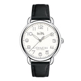 Coach Delancey White Dial Black Leather Strap Watch for Women - 14502714 Buy Now By Coach
