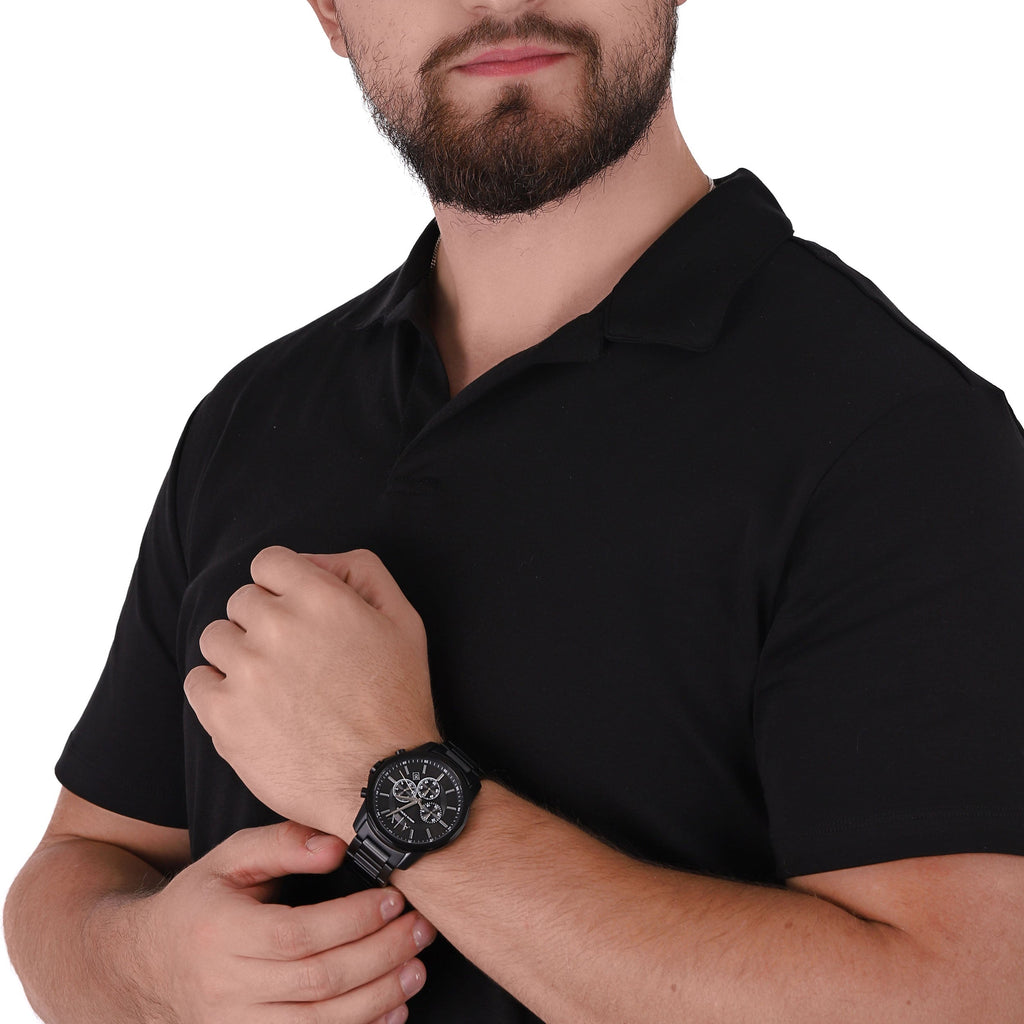 Armani Exchange Banks Chronograph Black Dial Black Steel Strap Watch For Men - AX1722 Buy Now By Armani Exchange