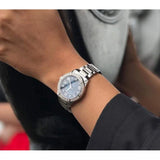 Bulova Marine Star Blue Dial Silver Steel Strap Watch for Women - 96R215 Buy Now By Bulova