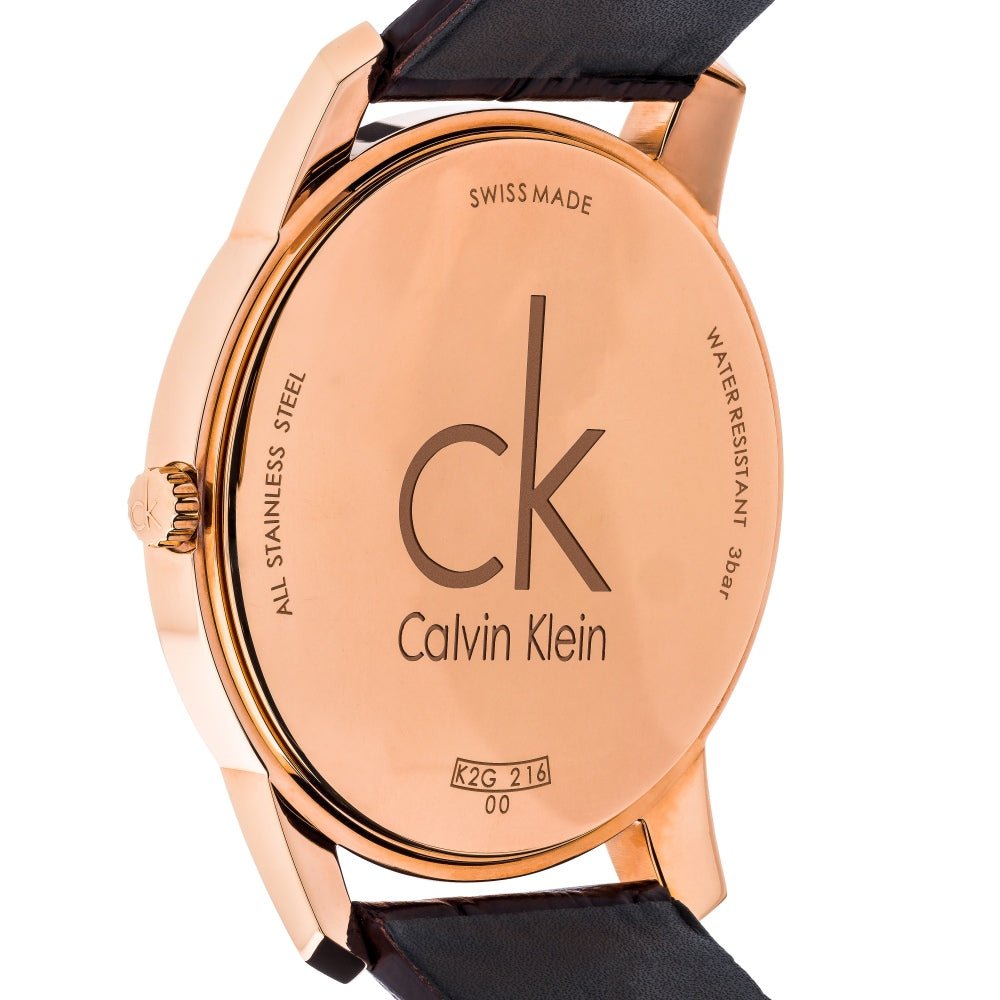 Calvin Klein City Silver Dial Brown Leather Strap Watch For Men - K2G21629 Buy Now By Calvin Klein