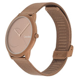 Calvin Klein Minimal Quartz Pink Gold Dial Pink Gold Mesh Bracelet Watch for Men - K3M11TFK Buy Now By Calvin Klein