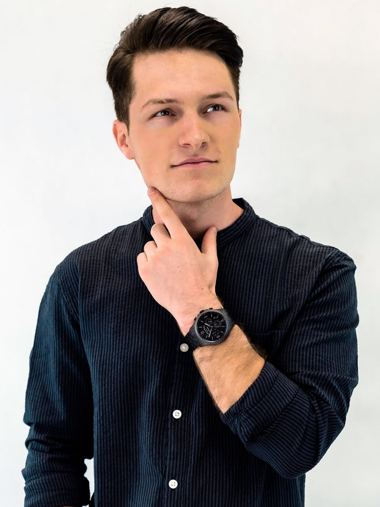 Fossil Forrester Chronograph Black Dial Black Steel Strap Watch for Men - FS5697 Buy Now By Fossil