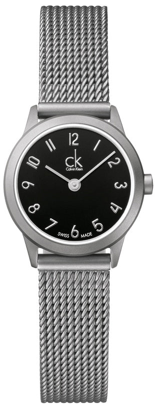 Calvin Klein Minimal Black Dial Silver Mesh Bracelet Watch for Women - K3M53151 Buy Now By Calvin Klein