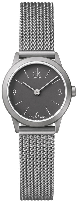 Calvin Klein Minimal Grey Dial Silver Mesh Bracelet Watch for Women - K3M53154 Buy Now By Calvin Klein