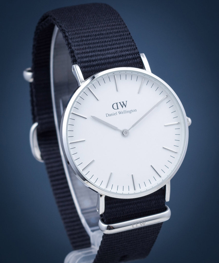Daniel Wellington Classic Cornwall White Dial Black Nylon Strap Watch For Men - DW00100260 Buy Now By Daniel Wellington