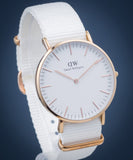 Daniel Wellington Classic Dover White Dial White Nylon Strap Watch For Women - DW00100309 Buy Now By Daniel Wellington