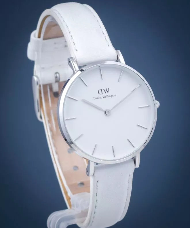 Daniel Wellington Petite Bondi White Dial White Leather Strap Watch For Women - DW00100190 Buy Now By Daniel Wellington