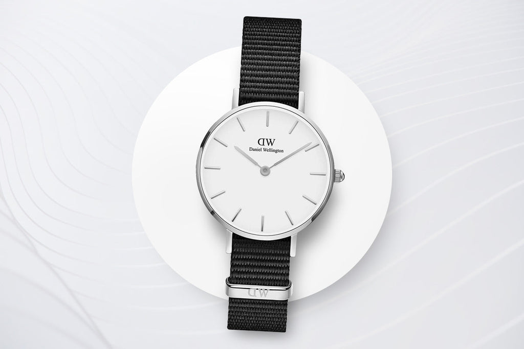 Daniel Wellington Classic Petite Cornwall White Dial Black Nylon Strap Watch For Women - DW00100252 Buy Now By Daniel Wellington