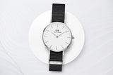 Daniel Wellington Classic Petite Cornwall White Dial Black Nylon Strap Watch For Women - DW00100252 Buy Now By Daniel Wellington