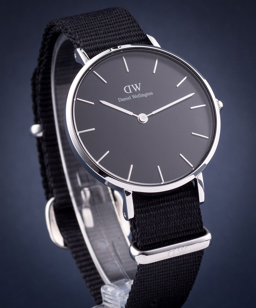 Daniel Wellington Classic Petite Cornwall Black Dial Black NATO Strap Watch For Women - DW00100216 Buy Now By Daniel Wellington