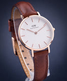 Daniel Wellington Classic Petite St Mawes White Dial Brown Leather Strap Watch For Women - DW00100231 Buy Now By Daniel Wellington