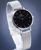 Daniel Wellington Petite Sterling Black Dial Silver Mesh Bracelet Watch For Women - DW00100218 Buy Now By Daniel Wellington