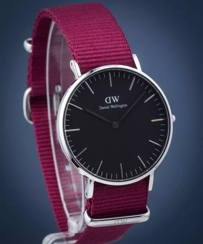 Daniel Wellington Classic Roselyn Black Dial Maroon Nylon Strap Watch For Women - DW00100274 Buy Now By Daniel Wellington