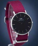 Daniel Wellington Classic Roselyn Black Dial Maroon Nylon Strap Watch For Women - DW00100274 Buy Now By Daniel Wellington