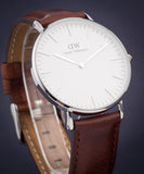 Daniel Wellington St Mawes White Dial Brown Leather Strap Watch For Men - DW00100052 Buy Now By Daniel Wellington