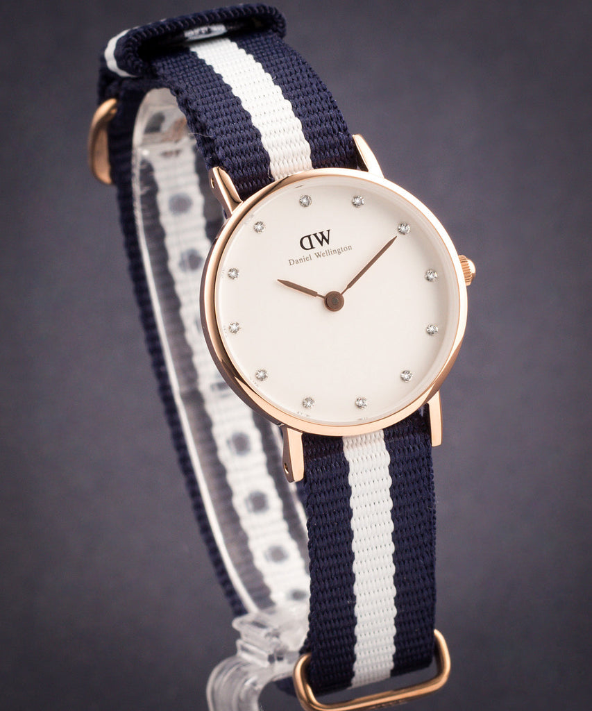Daniel Wellington Classy Glasgow White Dial Two Tone Nylon Strap Watch For Women - DW00100066 Buy Now By Daniel Wellington