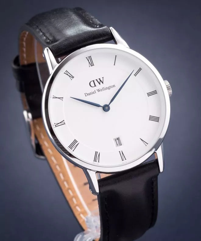 Daniel Wellington Dapper Sheffield White Dial Black Leather Strap Watch For Women - DW00100096 Buy Now By Daniel Wellington