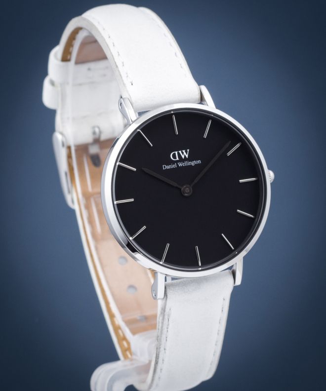 Daniel Wellington Classic Petite Bondi Black Dial White Leather Strap Watch For Women - DW00100284 Buy Now By Daniel Wellington