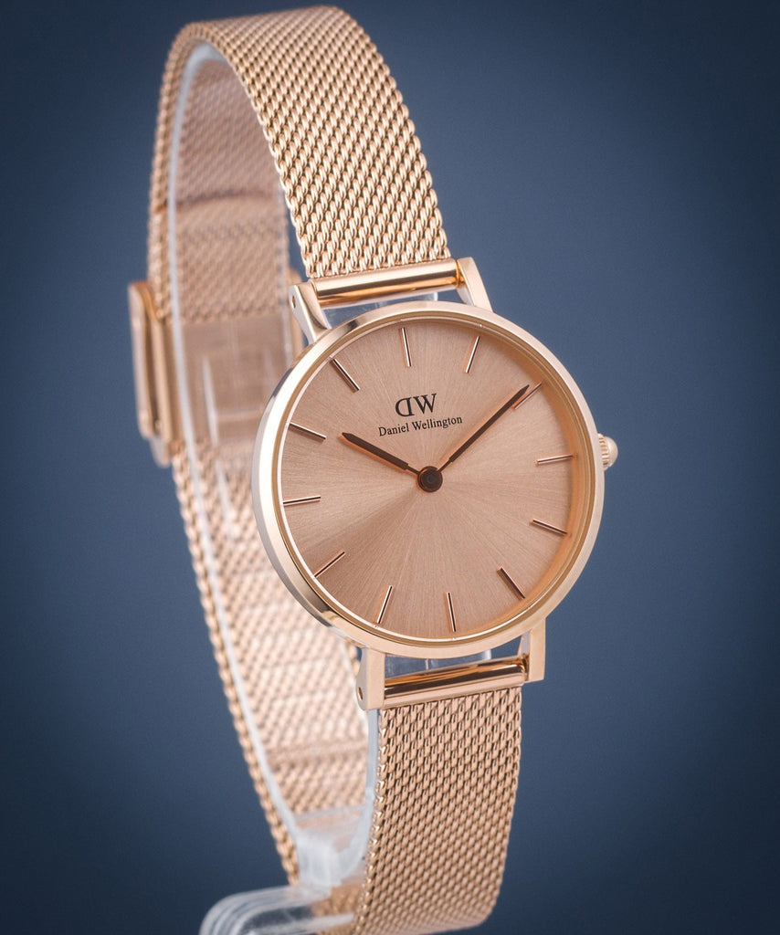 Daniel Wellington Petite Rose Gold Dial Rose Gold Mesh Bracelet Watch For Women - DW00100470 Buy Now By Daniel Wellington
