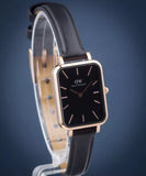 Daniel Wellington Quadro Sheffield Black Dial Black Leather Strap Watch For Women - DW00100435 Buy Now By Daniel Wellington