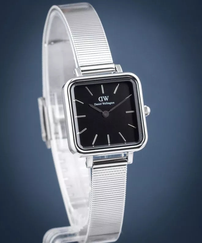 Daniel Wellington Quadro Studio Black Dial Silver Mesh Strap Watch For Women - DW00100522 Buy Now By Daniel Wellington