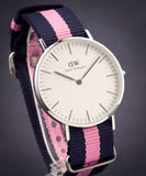 Daniel Wellington Classic Winchester White Dial Two Tone Nylon Strap Watch For Women - DW00100049 Buy Now By Daniel Wellington