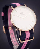 Daniel Wellington Classic Winchester White Dial Three Tone Nylon Strap Watch For Women - DW00100033 Buy Now By Daniel Wellington